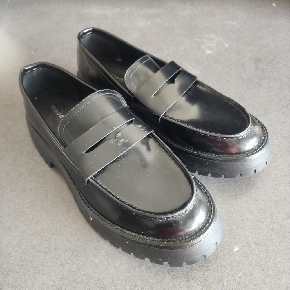 Madden Girl Heaathr Patent Lug Sole Loafers 3117 Womens Shoes Size 9.5M